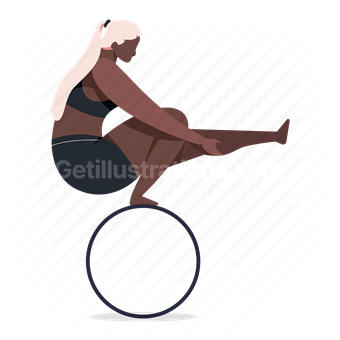 woman, yoga, circle, female